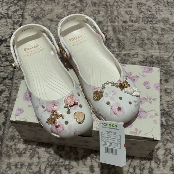 🎀🩰Crocs X Loveshackfancy Limited Edition Collaboration Ballerina Flats Sandals - Picture 2 of 15